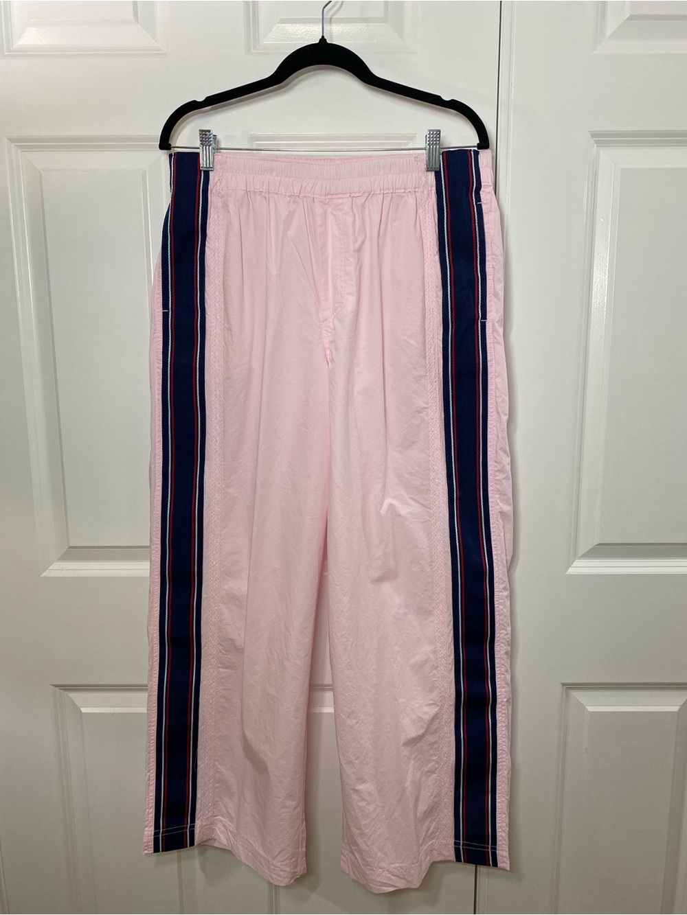 FP Movement by Free People Pink Track Pants with Navy Side Stripes size Med